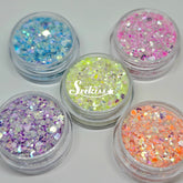 Iridescent Diamond Glitter Bundle (Set of 5) - Multicolor Glitter